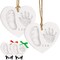 Baby Handprint Footprint Ornament Keepsake Kit - Newborn Imprint Ornament Kit for Baby Girl, Boy - Personalized New Baby Gifts for New Parents - Hand Print Christmas Ornament Kit (Duo Heart)